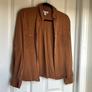 EUC Topshop Camel Button Down Top (US 2)